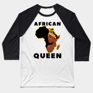 African Queen Melanin Afro Black History Baseball T-Shirt